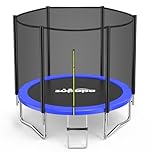 Zupapa 6ft (183cm of Diameter) Heavy Duty Trampoline with Enclosure Net & Non-Slip Ladder for Kids & Adults, Family Outdoor Backyard Fun