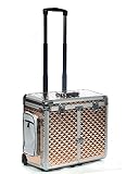 Fusspflegekoffer Rollkoffer ideal für die mobile Fußpflege Trolley-Koffer Glamour Rosagold Metallic