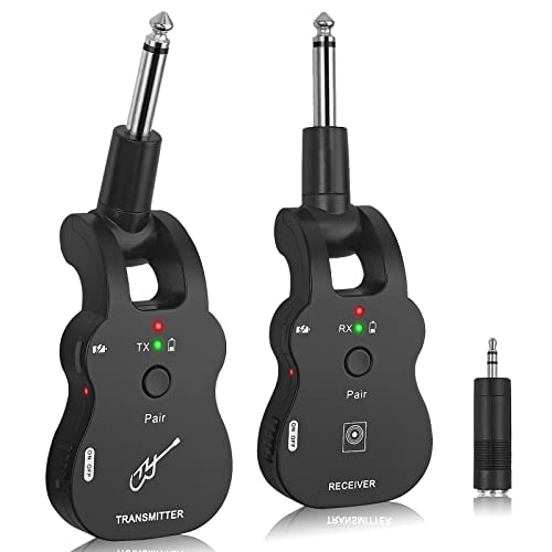 Inalámbrico Guitarra, Sistema de Guitarra Inalámbrico UHF Transmisor y Receptor de Guitarra con 6 Canales Sistema de Guitarra Digital para Bajo de Guitarra Eléctrica Cover