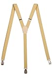 Olata schmale Hosenträger Y Form – längenverstellbare Unisex Hosenträger – 2 cm. Hellcreme