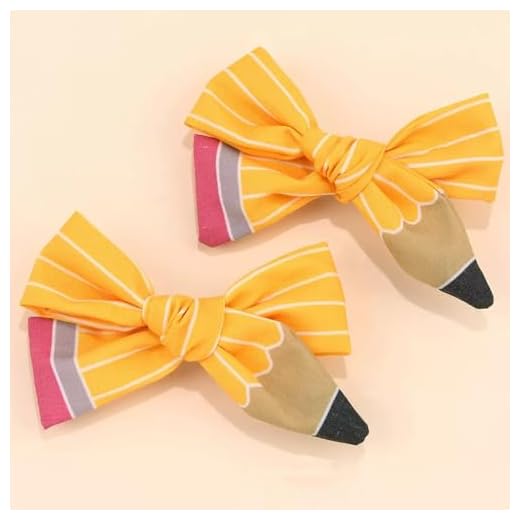 2 peças de grampos de cabelo lápis de volta às aulas para meninas estudantes primeiro dia escola torcer presilhas jacaré acessórios de vestido, conjunto de presente infantil professor apreciado