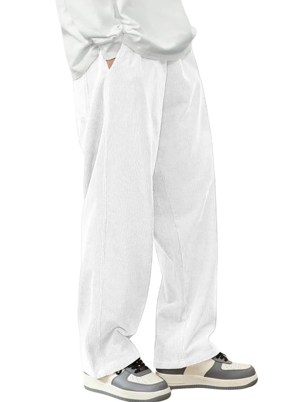 SMOWKLY Men's Premium Relaxed Fit Stretchable & Comfortable Loose Fit Trouser | Flexible Elastic Waist with Drawstring Low...