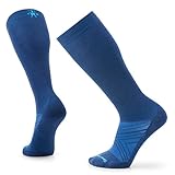 Smartwool Ski Zero Cushion Merino Wool Over The Calf Socks For Men and Women, Alpine Blue, Large