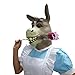 MostaShow Donkey Mask, Latex Sherk Mask, Deluxe Full Face Animal Head Mask for Halloween Adult Costume Party
