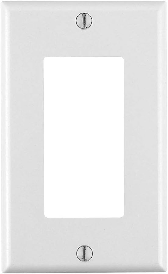 Leviton 80401-2AW Antimicrobial Standard Size Thermoset Single Gang Decora Device Wallplate, White, 1, 0