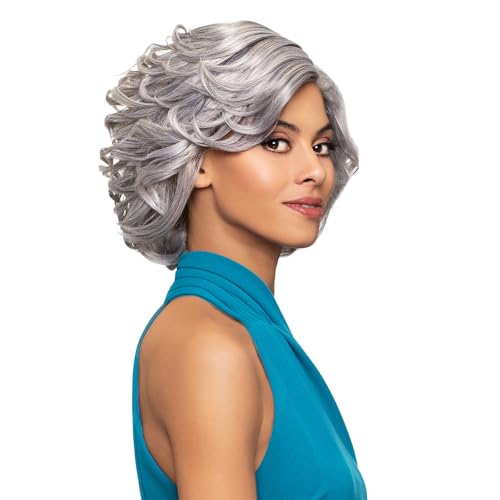 Foxy Silver Vickie Wig, Natural Lace J-Part, Stylish Wigs, Natural-Looking