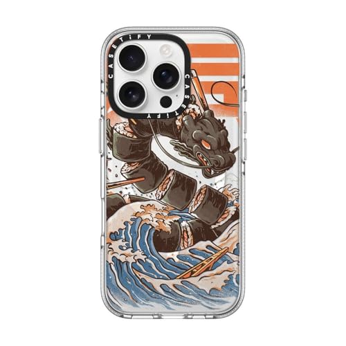 CASETiFY (�P�[�X�e�B�t�@�C) �N���A�P�[�X iPhone 16 Pro�p [���΂ݖh�~ / 6.6�t�B�[�g�̌R�p�O���[�h��3�{�̗����ɑ΂���ی��/Magsafe�Ή�] - �O���[�g�X�V�h���S�� - �N���A