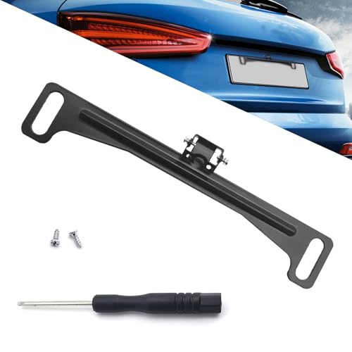 Image of MLY 1 PC Universal Car Rear View Camera License Plate Bracket, Rearview Camera Mount Reverse Cam Holder, Angle Adjustable Holder for Backup View License Plate Holder, Universal for Cars (Black)