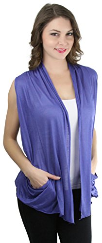 Image of ToBeInStyle Womens Open Front Casual Shrug Lightweight Layering Cardigan Sleeveless or Short Sleeve