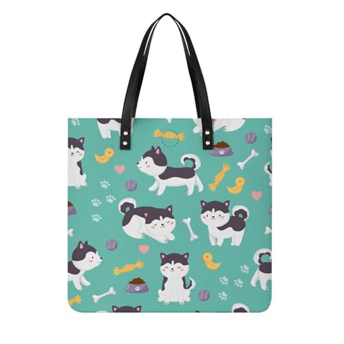 Sac à main tote bag chat de bande dessinée pour femmes idéal grand format 39x39cm