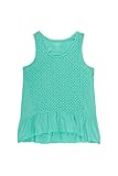 French Toast Girls' Lace Front Tank with Ruffle Bottom