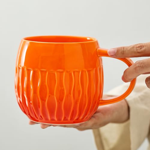 lpylxingyan Large Ceramic Coffee Mug - 20oz Big Tea Cup, Gradient Yellow
