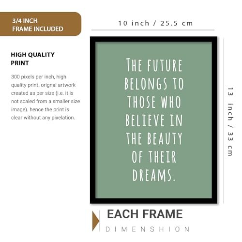 Image of kotart - Quotes Frames for Wall Decor - Motivational Photo Frame for Wall Decoration - Quotes Wall Poster with Frame for Room and Office - Set of 6 (10x13, F)