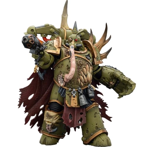 JOYTOY Warhammer 40k Death Guard Plague Marine Champion avec pistolet à plasma et poing électrique 1/18 Figurine à collectionner et à afficher