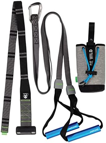 Wild Gym Pocket Monkii Home Fitness Travel System, All in One Gym Bodyweight Workout Kit, Lightweight Portable Home Training Kit for Travel, Outdoors, or Home - Door Anchor Included