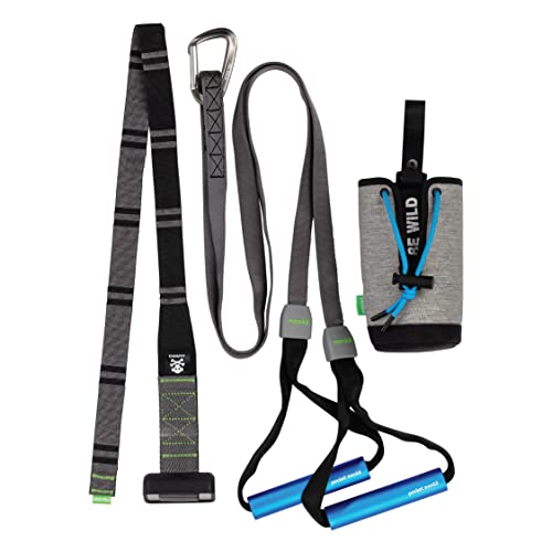 Wild Gym Pocket Monkii Home Fitness Travel System, All In One Gym Bodyweight Workout Kit, Lightweight Portable Home Training Kit For Travel, Outdoors, Or Home - Door Anchor Included #TOP1