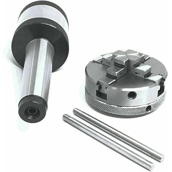 Portabrocas autocentrante de 4 mandíbulas de 65 mm con centro giratorio MT 3 rosca 14 x 1