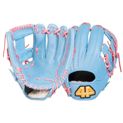 44 Pro Steer Baseball Glove for Infield Fielding Mitt Premium Leather Construction for Adults & Youth Right & Left Hand Throw Ideal for Training Games & Practice Right Hand Throw Carolina Blue