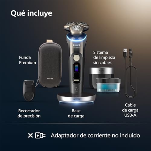 Philips i9000 Prestige Ultra, Afeitadora Eléctrica Hombre, Máquina de Afeitar Barba en Seco y Mojado, Tecnología SkinIQ Pro, Base de Carga, Recargable, Estuche Premium, Centro de limpieza, XP9405/31 - imagen 7