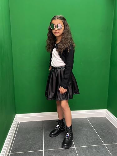 Image of Arshiner Girls Open Front Bolero Shrug Kids Long Sleeve Cropped Elegant Cardigan Knit Sweater