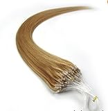 Remeehi Loops Micro Ring Beads Tipped Remy Human Hair Extensions 100S 50G (0.5g/s) 20 Inches #27 Strawberry Blonde