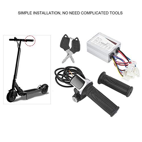 Brush Controller, 24V 500W Brush E To Bike Controller And Multifunction Thumb Throttle Grip Set With Lock Electric Quantity Display #TOP3