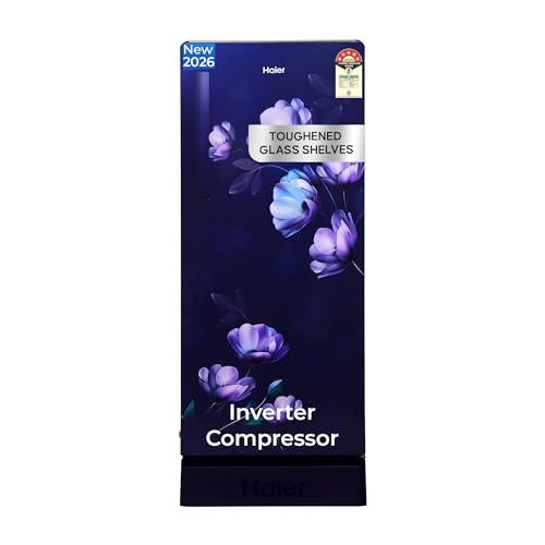 Haier 190L Direct Cool Single Door 5 Star with Inverter Compressor, Base Drawer, Ice Formation possible in 60 Minutes, Easy & Safe Clean back, Large Veg Box (HED-205TMIBA-P, Marine Ivy, 2026 Model)