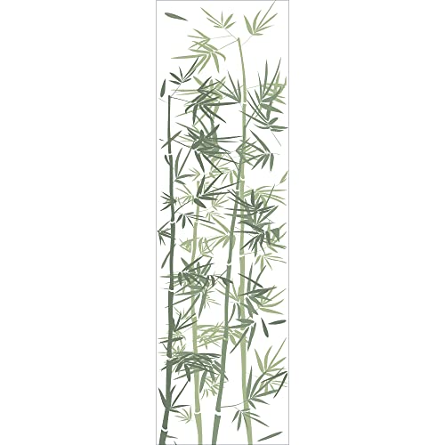 Papier Peint intissé Zen, 250 cm X 75 cm, déco Murale panoramique, tiges de Bambou Vert, pour Une Ambiance relaxante.