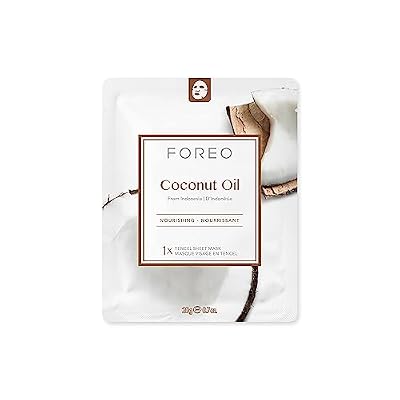 FOREO Coconut Oil Nourishing Sheet Mask for Dehydrated Skin, 3 pack, Deeply Moisturizing Clean Formula, Cruelty-free, Compatible with UFO devices