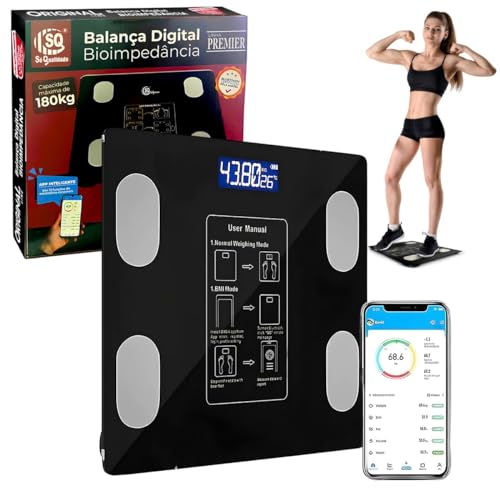 Balança Corporal Bioimpedância Profissional Transparente