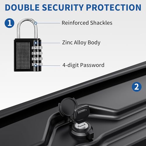 oEdRo Truck Bed Storage Tool Box Fits 2015-2026 Ford F150 Driver Side + Passenger Side, 180 Degree Rotation Rear Tool Boxs with Lockable Lid & Password Padlock, Black Waterproof Wheel Well Storage - Thumbnail 5