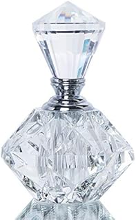 H&D Clear Vintage Carved Crystal Empty Mini Refillable Perfume Bottle