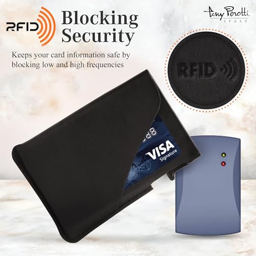 Tony Perotti Italian Leather Slim Money Clip Wallet for Men - RFID Quick Access Wallet With Credit Card Slots - Eco-Friendly Tanned Full Grain Leather Wallet Made in Italy3