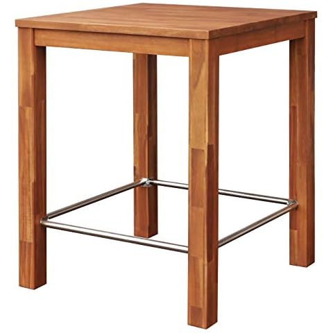 Interbuild Chicago Bar Table 29.5" x 29.5" x 37.4", Golden Teak Cover
