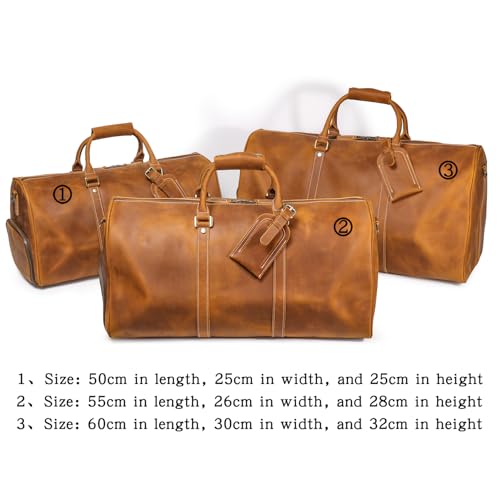 Luokir Top Grain Leather Weekend Bag