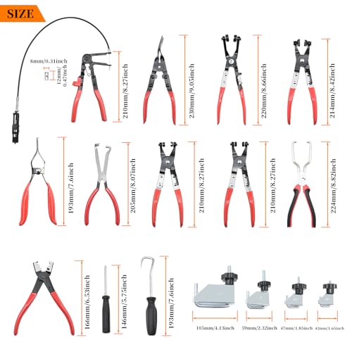 16 Pcs Hose Clamp Pliers Set, Hose Clamp Removal and Installation Tool by Yuesstloo - Used condition - Image 3