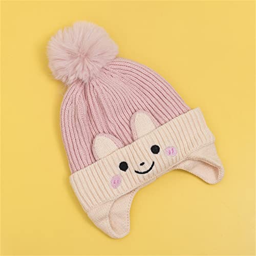 Chapéu de inverno para bebês chapéus de gorro de desenho animado menina menino gorro de pompom para