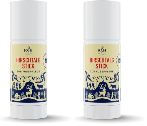 Hirschtalg Stick Rösch, Traditionelle Fußpflege, zur Vorbeugung von Blasen- und Hornhautbildung (Packung mit 2)