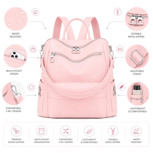 Image of Leather Backpack for Women | Large Capacity | College and Office use | PU Leather | shoulder bag for Ladies,