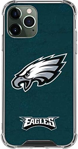 Skinit Clear Phone Case Compatible with iPhone 12 Pro Max - Officially Licensed NFL Philadelphia Eagles Distressed Design