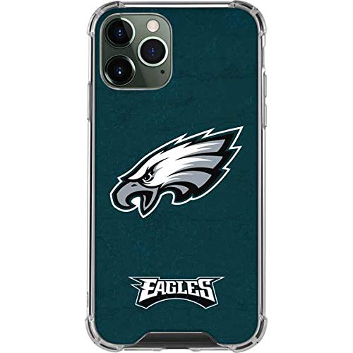 Skinit Clear Phone Case Compatible with iPhone 12 Pro Max - Officially Licensed NFL Philadelphia Eagles Distressed Design
