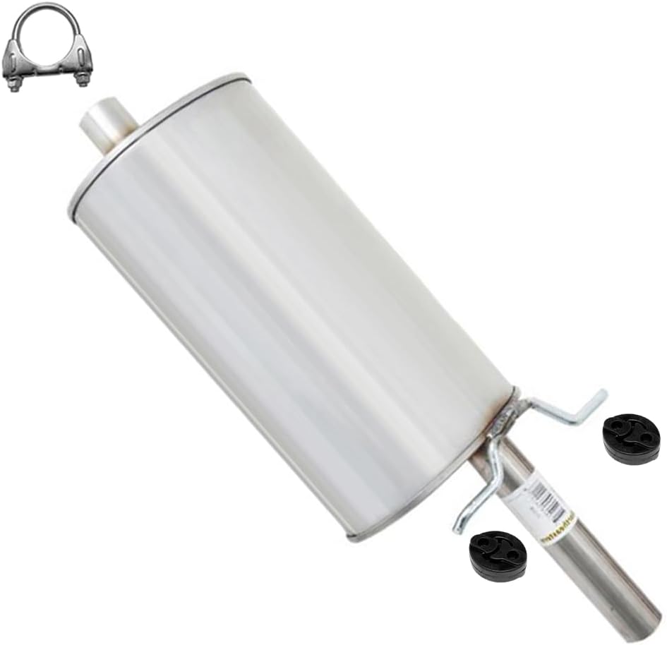 Exhaust Muffler Compatible with Chevy Cobalt 2005-2010 2.2L | Stainless Steel | Northeastern Exhaust | Includes Clamp, Hangers | Direct-Fit Replacement