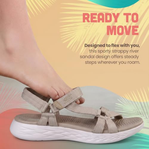 Image of Skechers Women's On-The-go 600-Brilliancy Sport Sandal | Casual, 5GEN Cushioning, Air-Cooled Goga Mat, Machine Washable, Vegan, River sandal