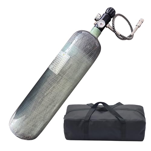 Orcair 3L/183ci CE Carbon Fiber Tank 4500psi Pcp Tank with Dual Gauge Valve Lightweight HPA/Scuba/Paintball Air Tank Fill Station (Not DOT)