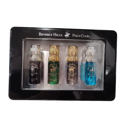 Beverly Hills Polo Club Men's Collection 4-Cologne Gift Set with Deluxe Tin Gift Box (Colognes may vary)