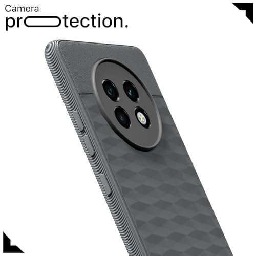 Image of Outlouders Bumper Case for Realme 13 Plus 5G / Realme P1 Speed 5G | Full Camera Protection | TPU Soft Flexible Shockproof Back Cover (Grey)