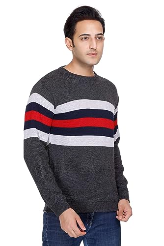 Image of Men's Acrylic Wool Printed Round Neck Full Sleeve Sweater