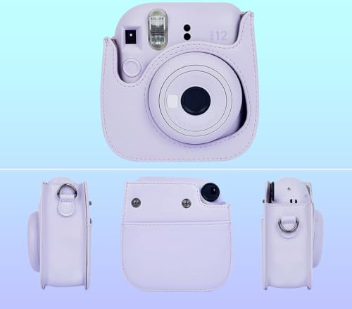 Funda Pocoukate para Fujifilm Instax Mini 12, 11, 9, 8 en cuero PU negro miniatura 4