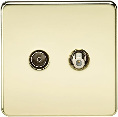 Knightsbridge SF2000PB Screwless 10 A 1 Gang 2 Way Switch, 230 W, 230 V, Polished Brass