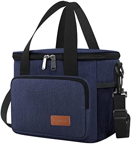 Femuar Lunch Bags for Women/Men, Insulated Lunch Bag for Work Office Picnic - Lunch Cooler Bag Leakproof Lunch Box with Adjustable Shoulder Strap - Dark Blue